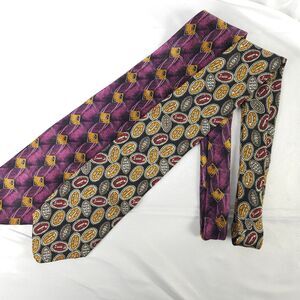 2 Robert Talbott Purple & Gray Geometric Shape‎ Silk Ties Made in the USA